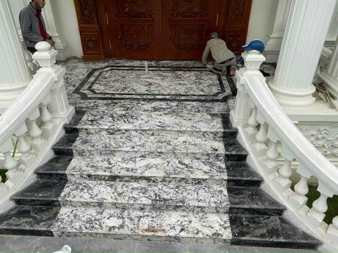 Đá Cầu Thang Granite Tại Ninh Thuận Vân Trắng Đen